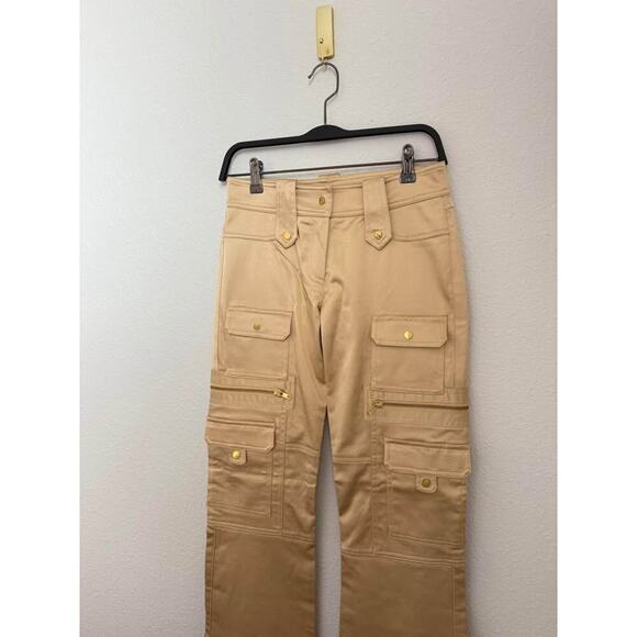 Caché Women’s Deadstock Gold Metallic Y2K Cargo Mid Rise Pants NEW Sz 0 - Picture 2 of 8